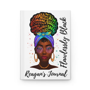 Flawlessly Black Personalized Hardcover Journal Matte Finish