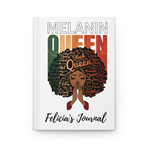 Melanin Queen Personalized Hardcover Journal Matte Finish