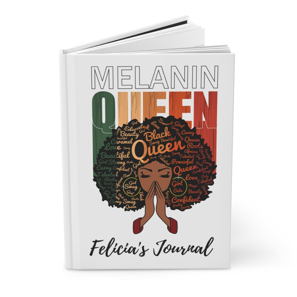 Melanin Queen Personalized Hardcover Journal Matte Finish
