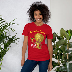 Leo Personalized Birthday Queen Drink Up Short-Sleeve Women's T-Shirt